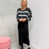 By Lenz Sweaters | DANAE STRIPED KNIT - GREY/WHITE