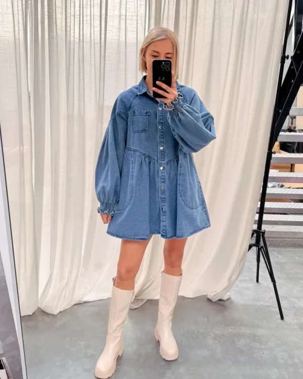 By Lenz Dresses | DENIM LOVE DRESS - DARK BLUE