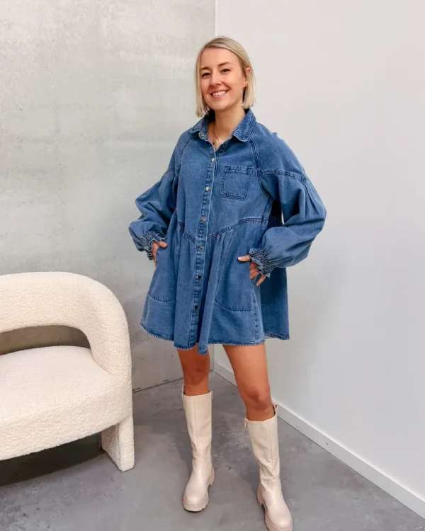 By Lenz Dresses | DENIM LOVE DRESS - DARK BLUE