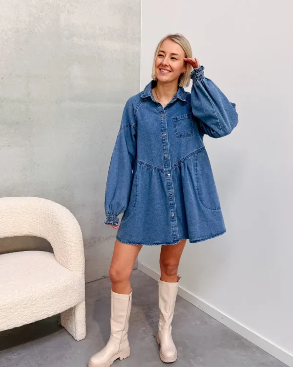 By Lenz Dresses | DENIM LOVE DRESS - DARK BLUE
