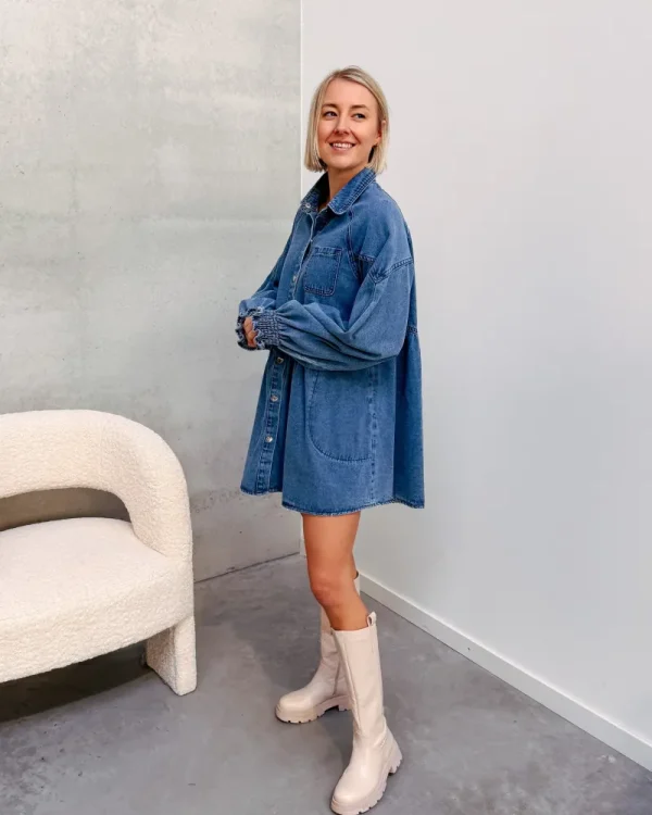 By Lenz Dresses | DENIM LOVE DRESS - DARK BLUE