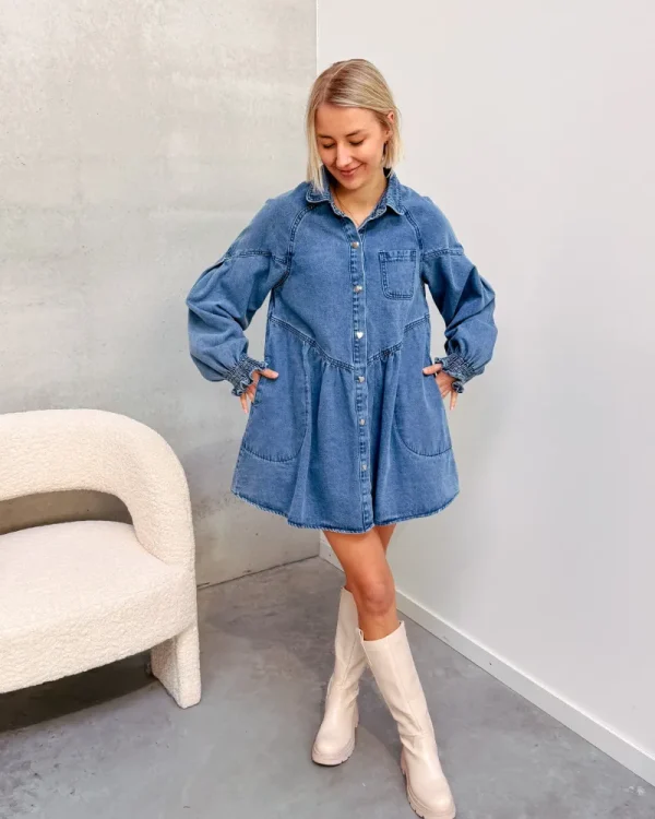 By Lenz Dresses | DENIM LOVE DRESS - DARK BLUE
