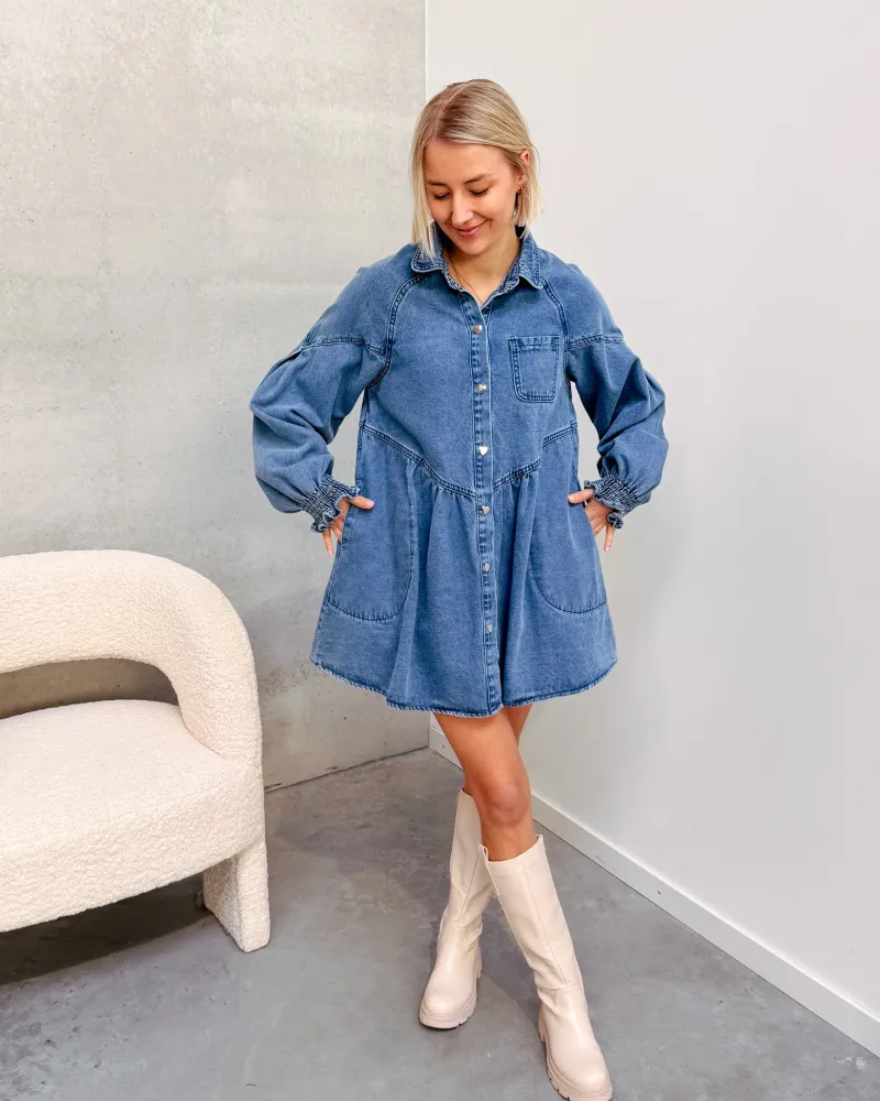 denim_love_dress__dark_bl_6.webp By Lenz Dresses | DENIM LOVE DRESS - DARK BLUE