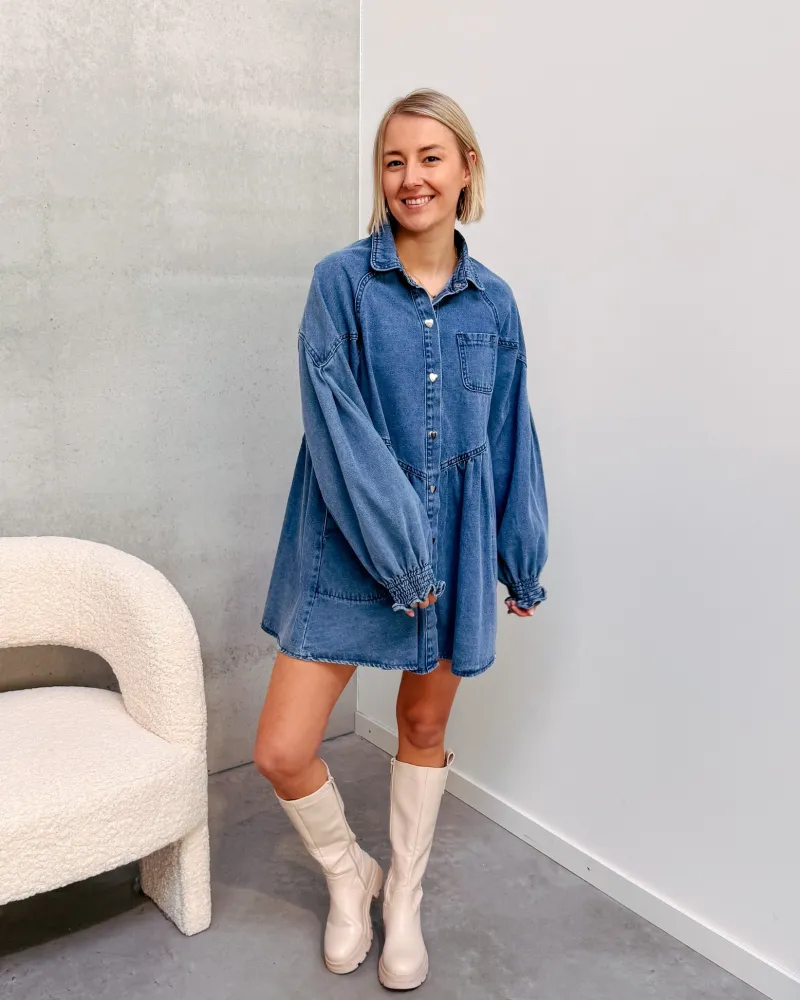 denim_love_dress__dark_bl_7.webp By Lenz Dresses | DENIM LOVE DRESS - DARK BLUE