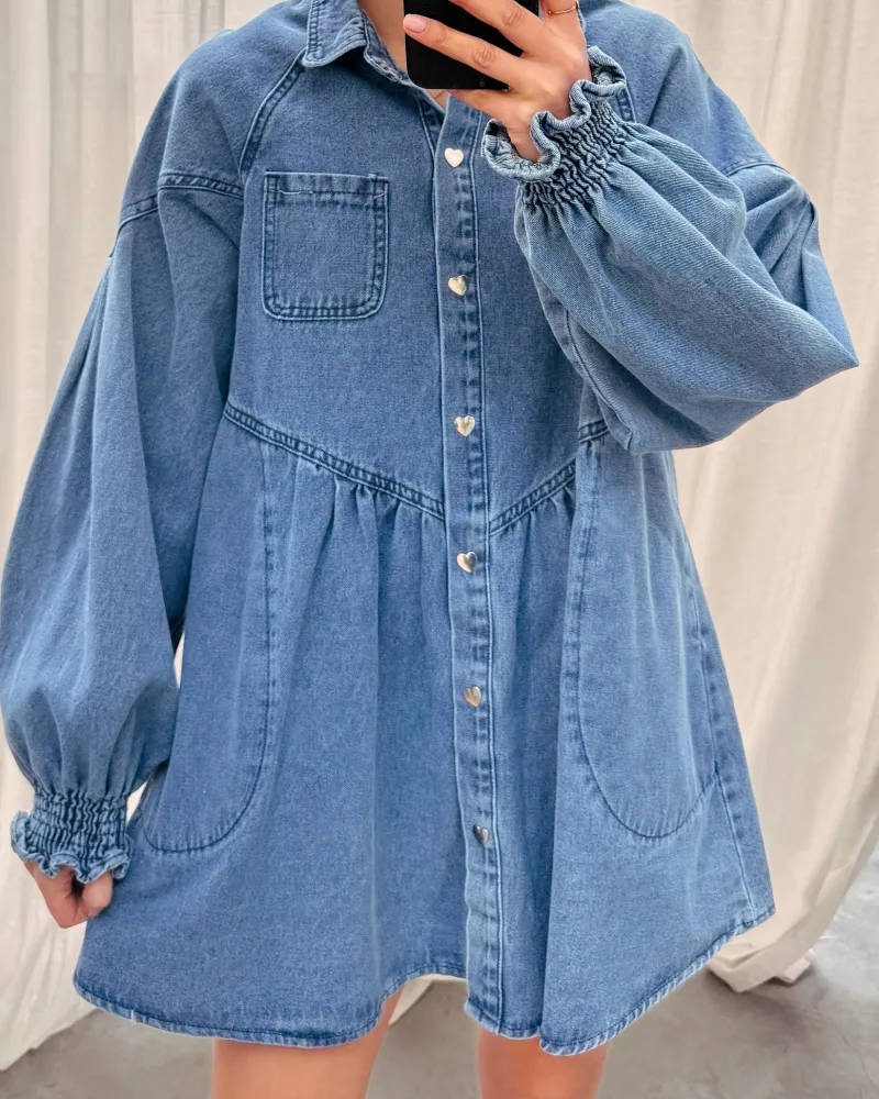 denim_love_dress__dark_bl_8.webp By Lenz Dresses | DENIM LOVE DRESS - DARK BLUE