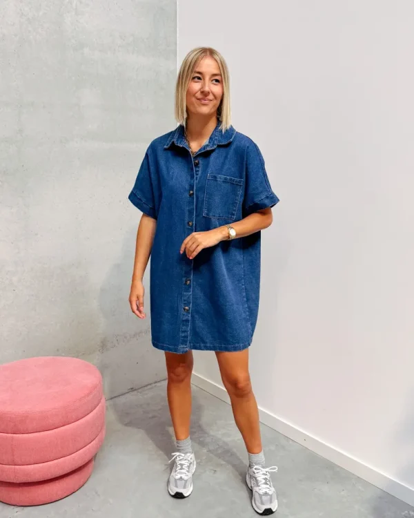 By Lenz Dresses | DORA DENIM DRESS - DARK BLUE