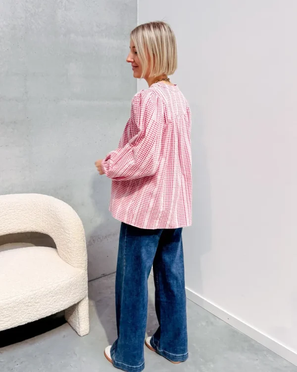 By Lenz Tops | DOROTA RED CHECKED BLOUSE