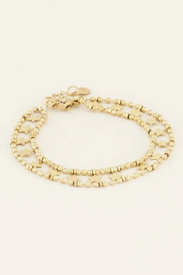 By Lenz Jewellery | DOUBLE STAR BRACELET - GOLD