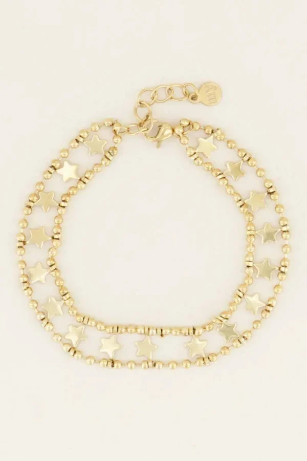 By Lenz Jewellery | DOUBLE STAR BRACELET - GOLD