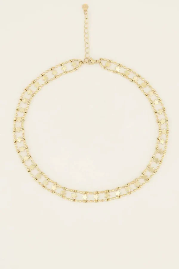 By Lenz Jewellery | DOUBLE STAR CHOKER - GOLD