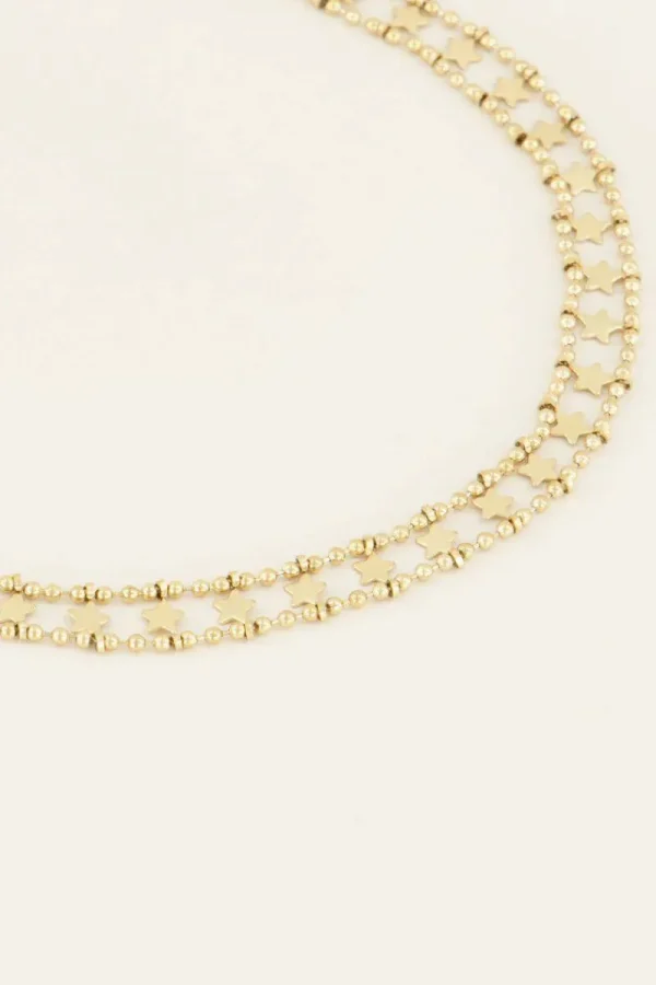 By Lenz Jewellery | DOUBLE STAR CHOKER - GOLD