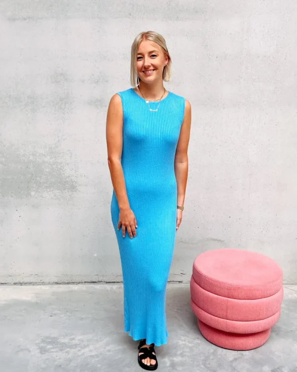 By Lenz Dresses | ELIZA KNIT DRESS - BLUE