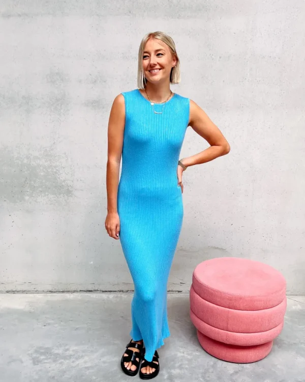 By Lenz Dresses | ELIZA KNIT DRESS - BLUE