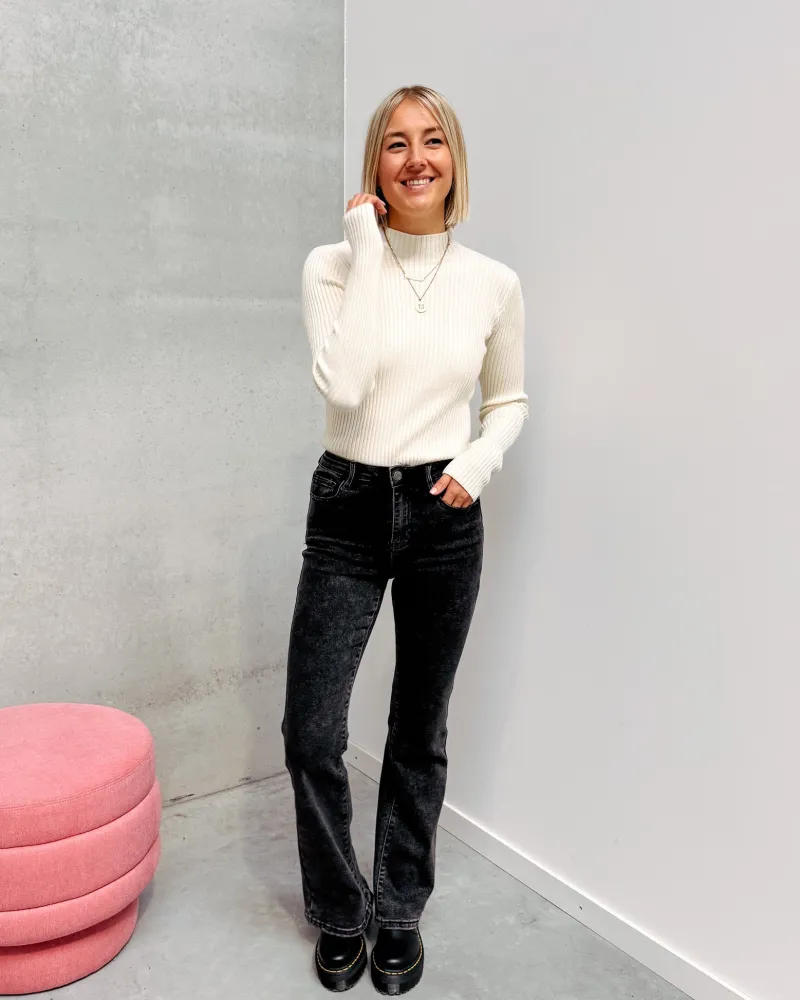 fiona_flared_jeans__grey_1.webp By Lenz Jeans/Trousers | FIONA FLARED JEANS - GREY