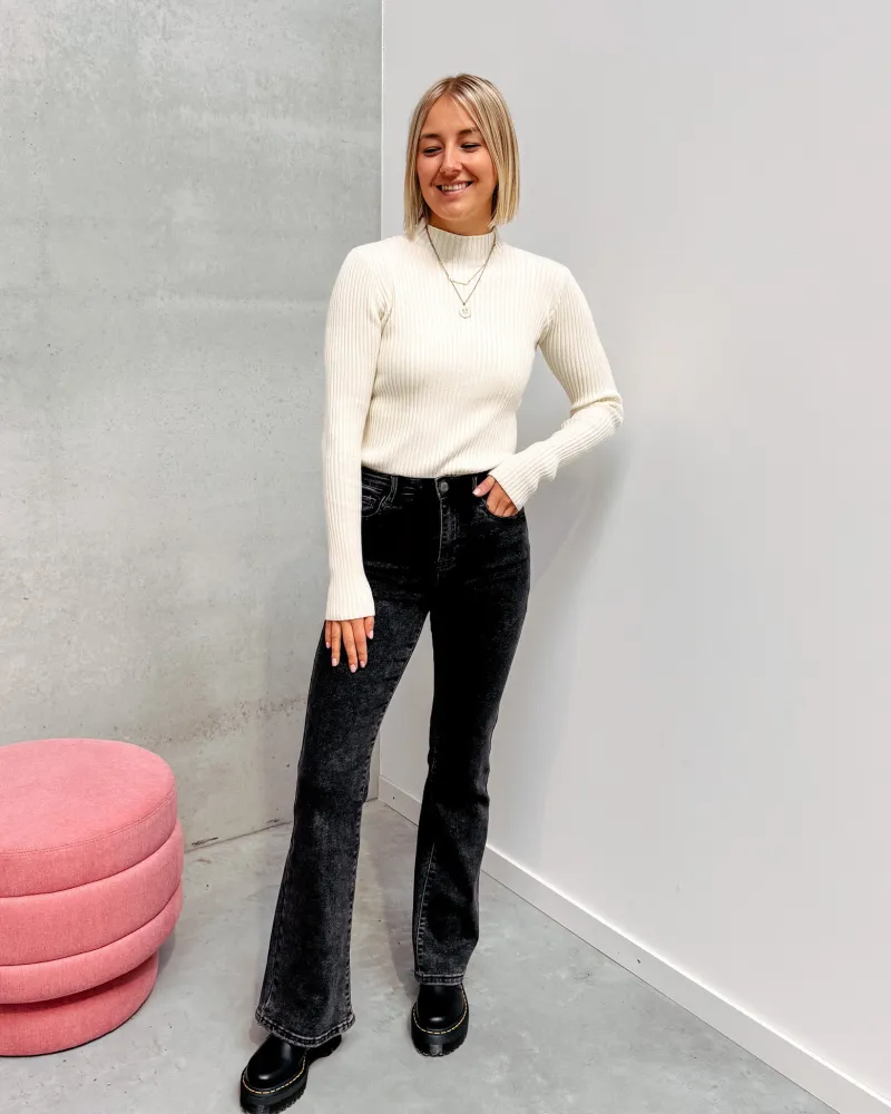 fiona_flared_jeans__grey_2.webp By Lenz Jeans/Trousers | FIONA FLARED JEANS - GREY