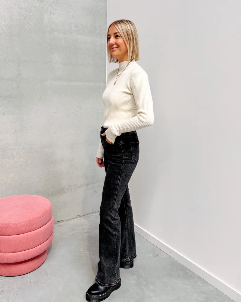 fiona_flared_jeans__grey_3.webp By Lenz Jeans/Trousers | FIONA FLARED JEANS - GREY