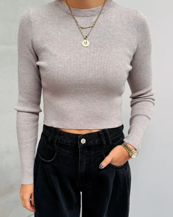 By Lenz Tops | FLO FITTED CROPPED TOP - BEIGE