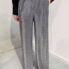 By Lenz Jeans/Trousers | GLITTER BOMB PANT - SILVER
