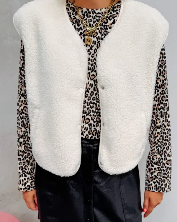 By Lenz Jackets | ISA TEDDY GILET - CREAM