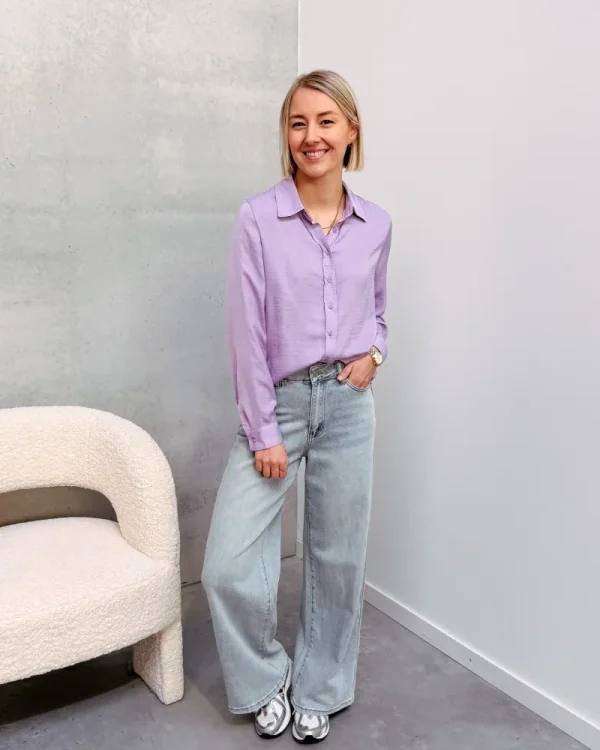 By Lenz Tops | ISIS SATIN BLOUSE - LILA