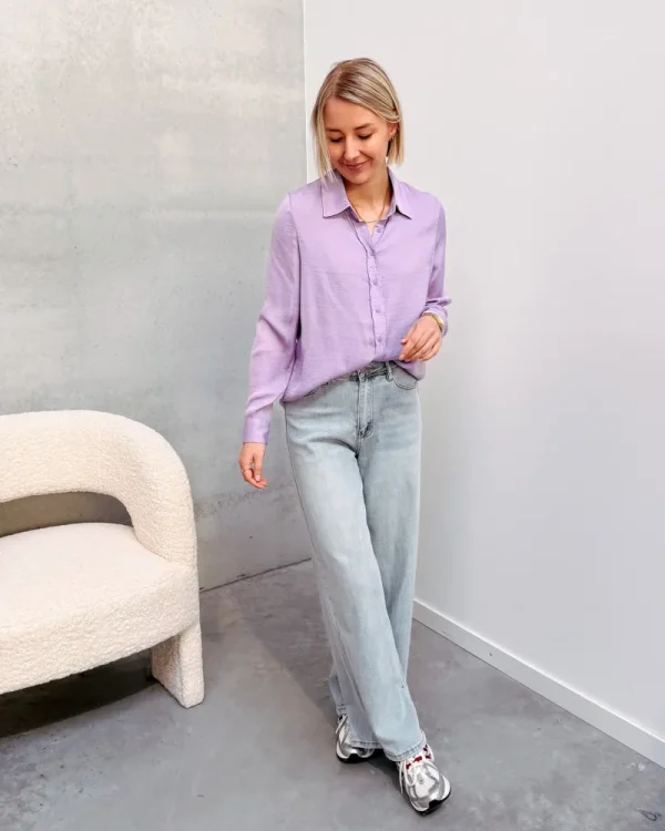 By Lenz Tops | ISIS SATIN BLOUSE - LILA