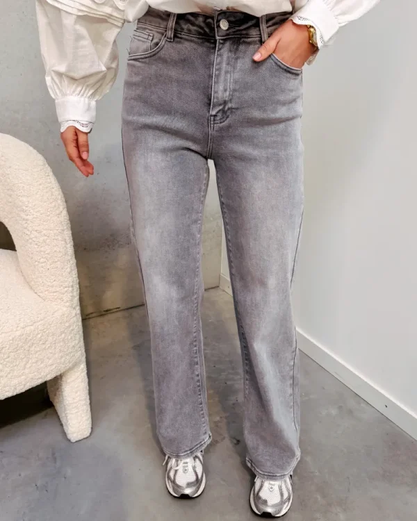 By Lenz Jeans/Trousers | JANA FULL LENGHT JEANS - GREY