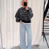 By Lenz Sweaters | JANNE STRIPED SWEATER - BLACK/WHITE