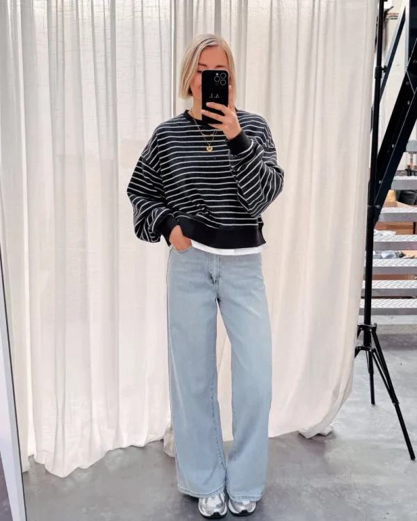 By Lenz Sweaters | JANNE STRIPED SWEATER - BLACK/WHITE