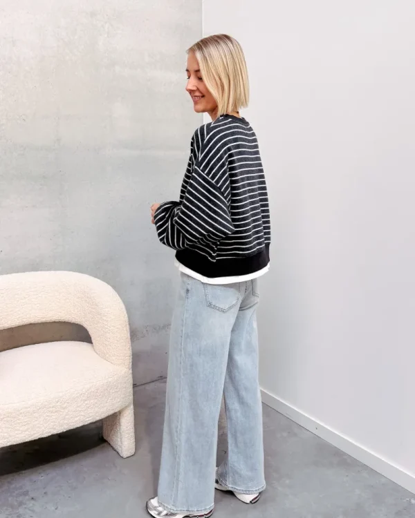 By Lenz Sweaters | JANNE STRIPED SWEATER - BLACK/WHITE