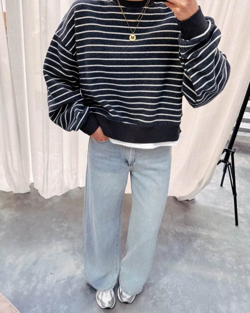 janne_striped_sweater__bl_3.webp By Lenz Sweaters | JANNE STRIPED SWEATER - BLACK/WHITE