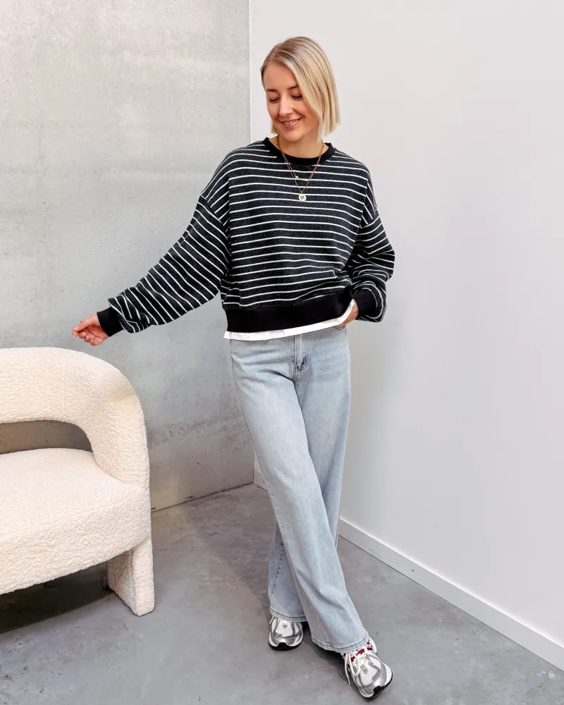 janne_striped_sweater__bl_4.webp By Lenz Sweaters | JANNE STRIPED SWEATER - BLACK/WHITE
