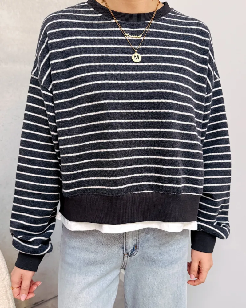janne_striped_sweater__bl_7.webp By Lenz Sweaters | JANNE STRIPED SWEATER - BLACK/WHITE