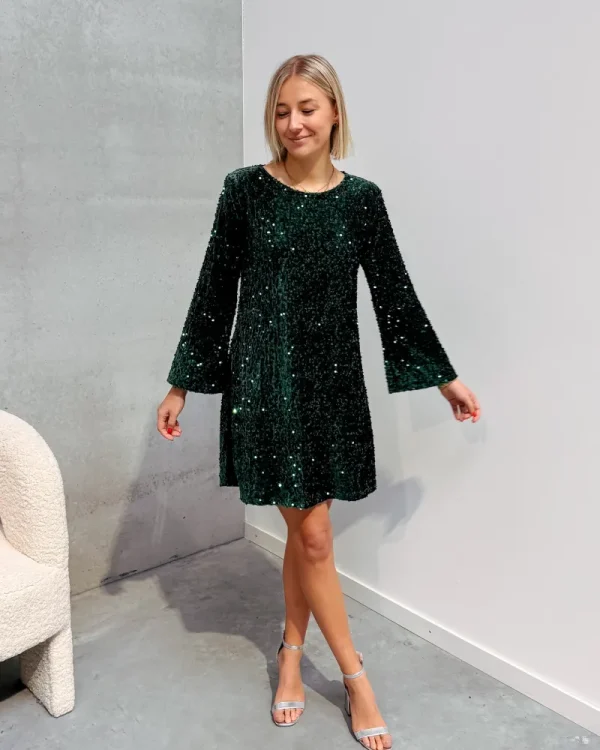 By Lenz Dresses | JOLLY GLITTER DRESS - GREEN