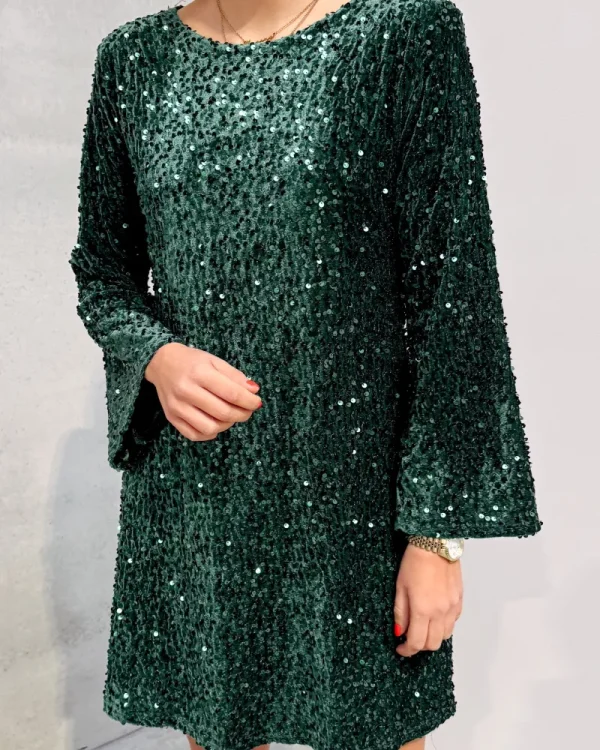 By Lenz Dresses | JOLLY GLITTER DRESS - GREEN