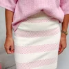 By Lenz Skirts/Shorts | KATIE KNIT SKIRT - OFF WHITE/PINK