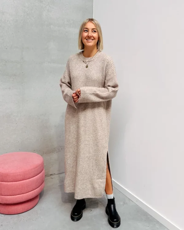 By Lenz Dresses | KAYLEIGH KNIT DRESS - BEIGE