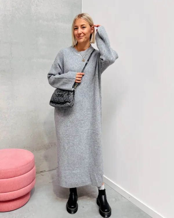 By Lenz Dresses | KAYLEIGH KNIT DRESS - GREY