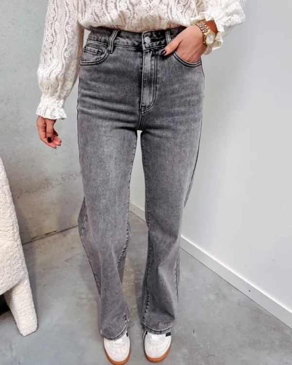 By Lenz Jeans/Trousers | KENDRA STRAIGHT JEANS - DARK GREY