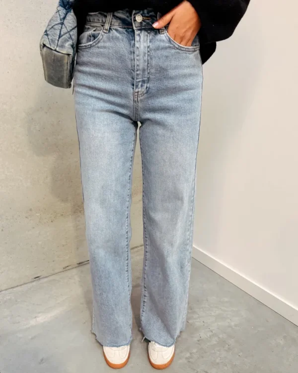 By Lenz Jeans/Trousers | KIM CUT OFF JEANS - BLUE