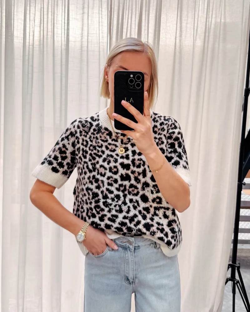 laila_leopard_short_sleev_0.webp By Lenz Skirts/Shorts | LAILA LEOPARD SHORT SLEEVE KNIT