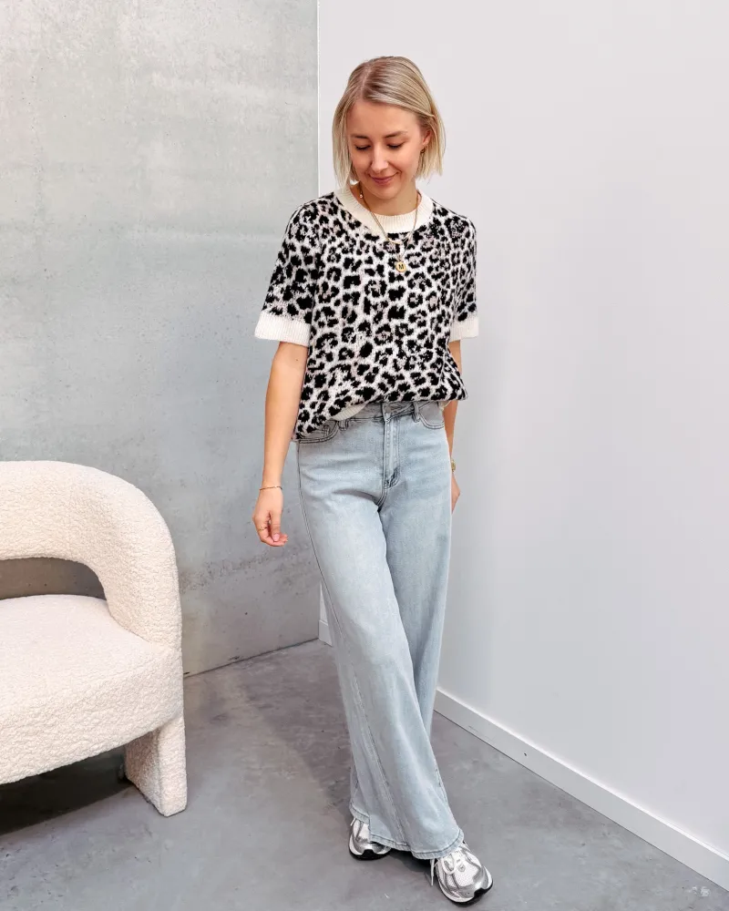 laila_leopard_short_sleev_2.webp By Lenz Skirts/Shorts | LAILA LEOPARD SHORT SLEEVE KNIT