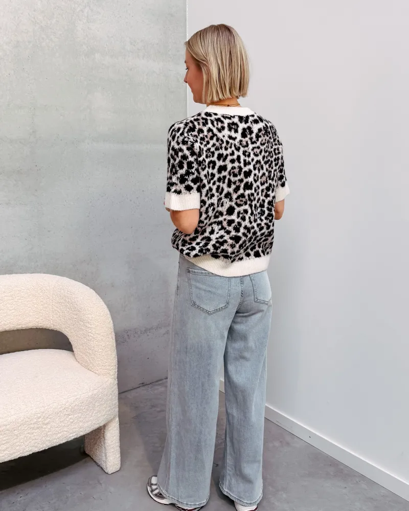 laila_leopard_short_sleev_4.webp By Lenz Skirts/Shorts | LAILA LEOPARD SHORT SLEEVE KNIT