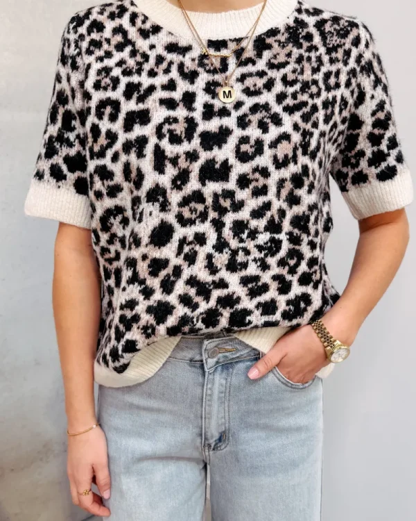 By Lenz Skirts/Shorts | LAILA LEOPARD SHORT SLEEVE KNIT
