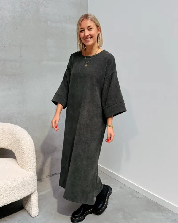 By Lenz Dresses | LOT VELOURS DRESS - ARMY GREEN