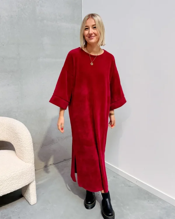 By Lenz Dresses | LOT VELOURS DRESS - BURGUNDY