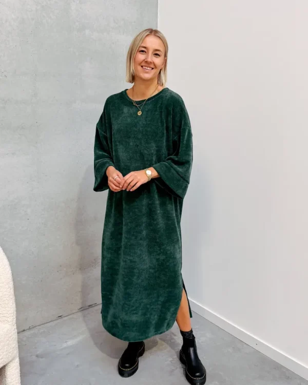 By Lenz Dresses | LOT VELOURS DRESS - DARK GREEN