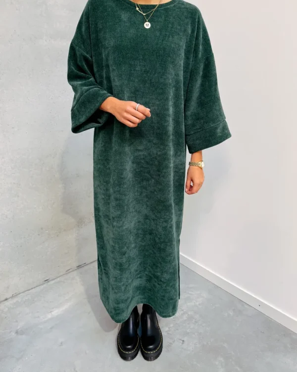 By Lenz Dresses | LOT VELOURS DRESS - DARK GREEN