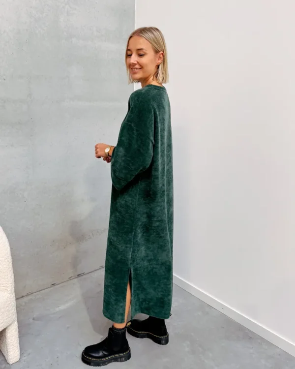 By Lenz Dresses | LOT VELOURS DRESS - DARK GREEN