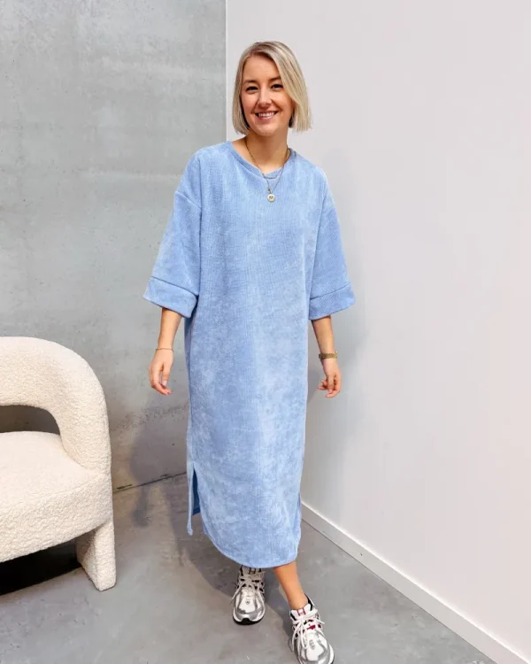 By Lenz Dresses | LOT VELOURS DRESS - LIGHT BLUE