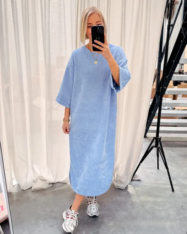 By Lenz Dresses | LOT VELOURS DRESS - LIGHT BLUE